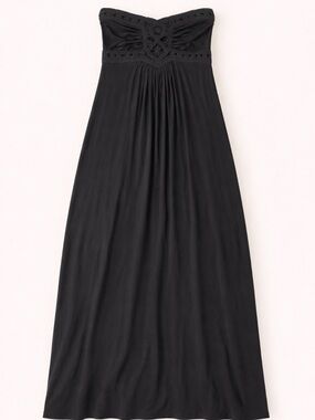 Kismet Ladies Size Small Strapless Black Maxi Dress with Crochet details